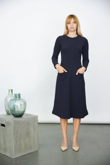 שמלת אלכסונים כחולה