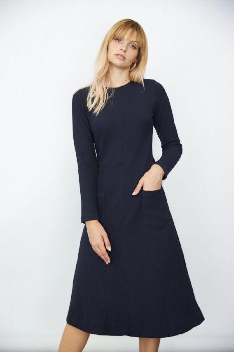 שמלת אלכסונים כחולה