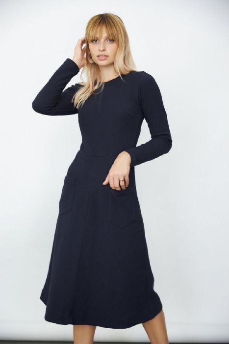 שמלת אלכסונים כחולה