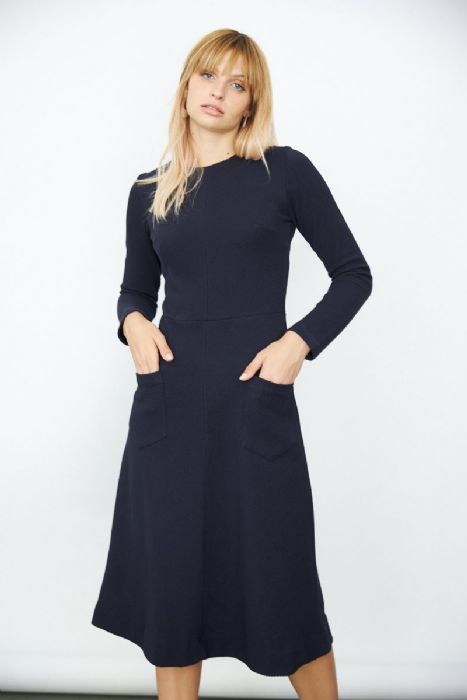 שמלת אלכסונים כחולה