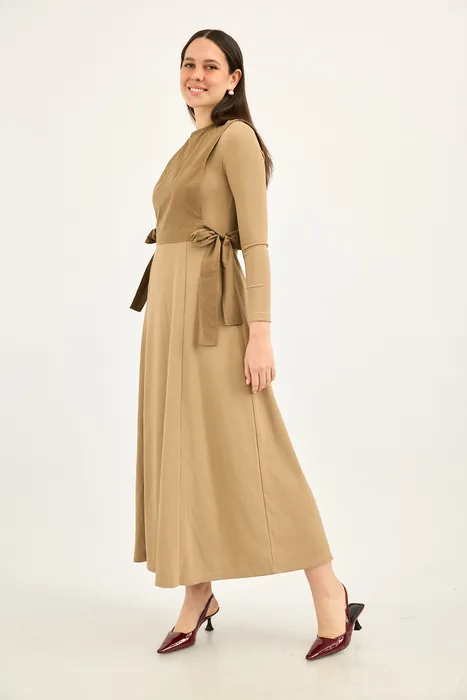 סט סריג עם עליונית כותנה קשירה אפור כחול