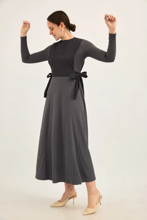 סט סריג עם עליונית כותנה קשירה ירוק דקל