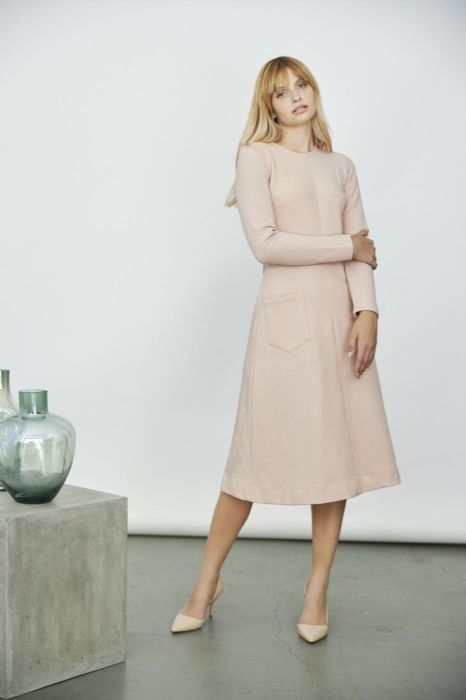 שמלת אלכסונים ורודה