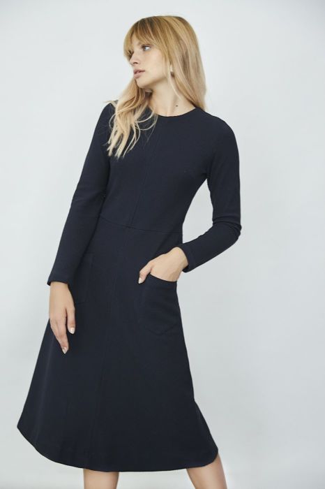 שמלת אלכסונים כחולה