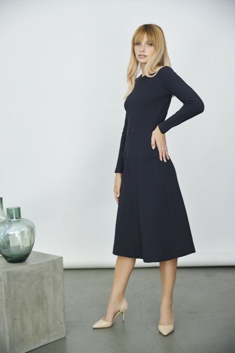 שמלת אלכסונים כחולה